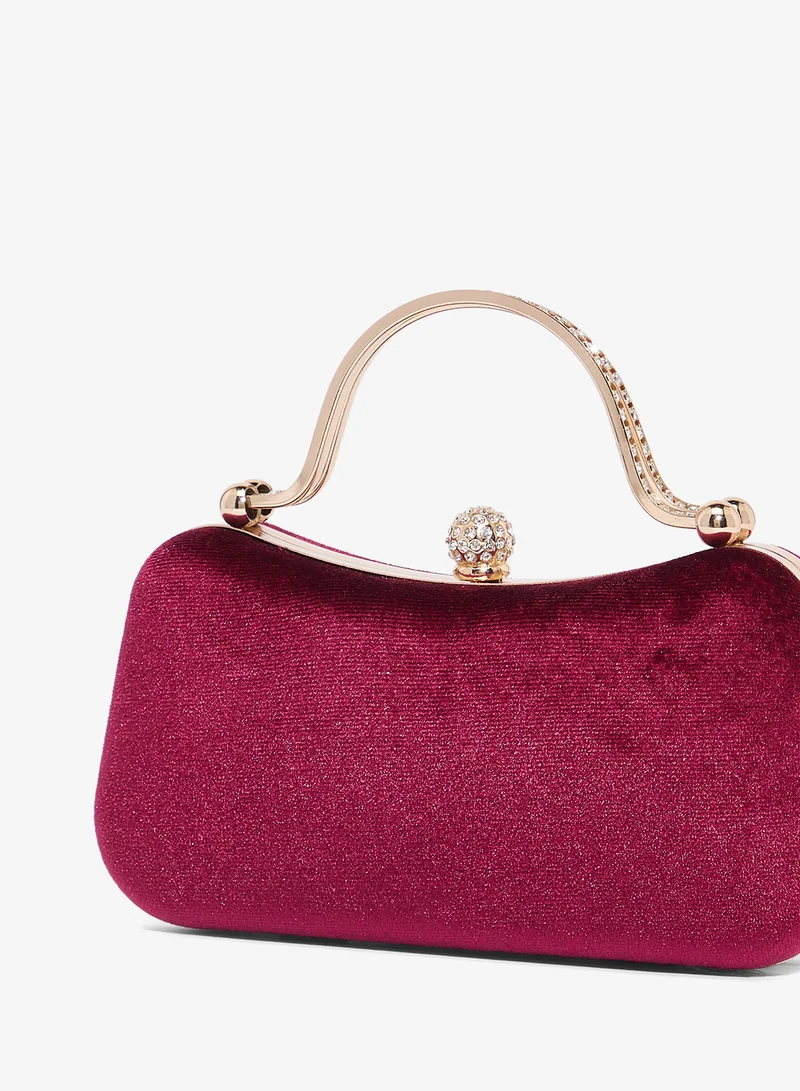 Khizana Red Shimmer Bag With Gold Accent And Top Handle for Women | Best Price UAE